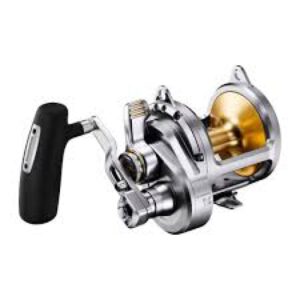 Vista general del carrete Shimano Talica II 25LB 2-Speed Right Hand para pesca big game y embarcación.