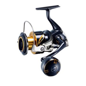 Vista general del carrete Shimano Stella SW 8000 HG para spinning pesado y jigging en mar.