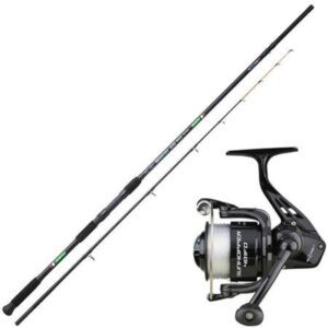 CAÑA SEABOSS SW 100/200GR + CARRETE SUN HOPPER SWF 501 FD