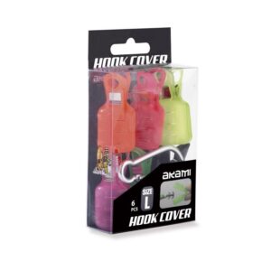 Vista general del Akami Hook Cover Size L, cubrepoteras para proteger las coronas de las jibioneras.